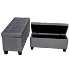 Upholstered storage rectangular bench