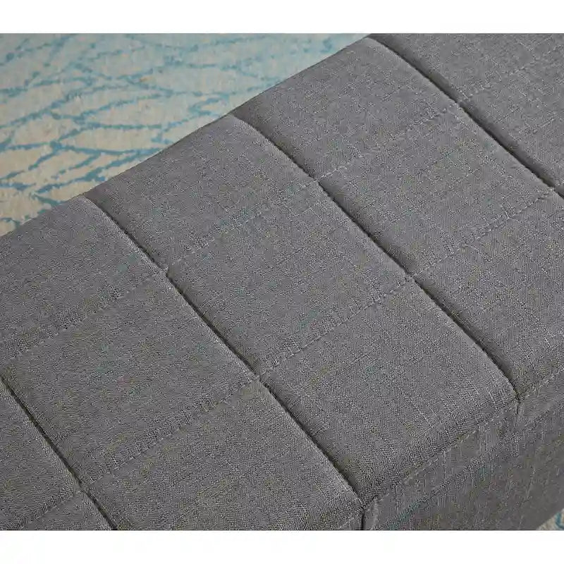 Upholstered storage rectangular bench