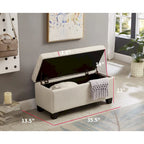 Upholstered storage rectangular bench