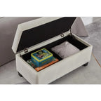 Upholstered storage rectangular bench