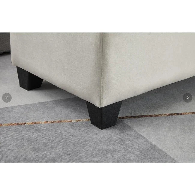 Upholstered storage rectangular bench