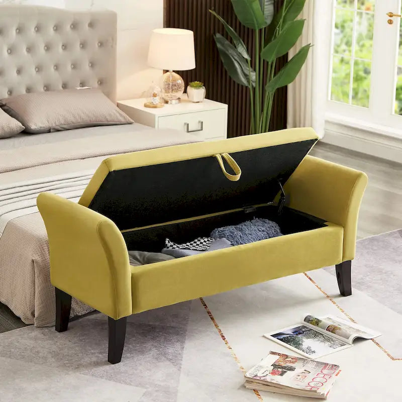 51.5  Velvet Bench with Storage