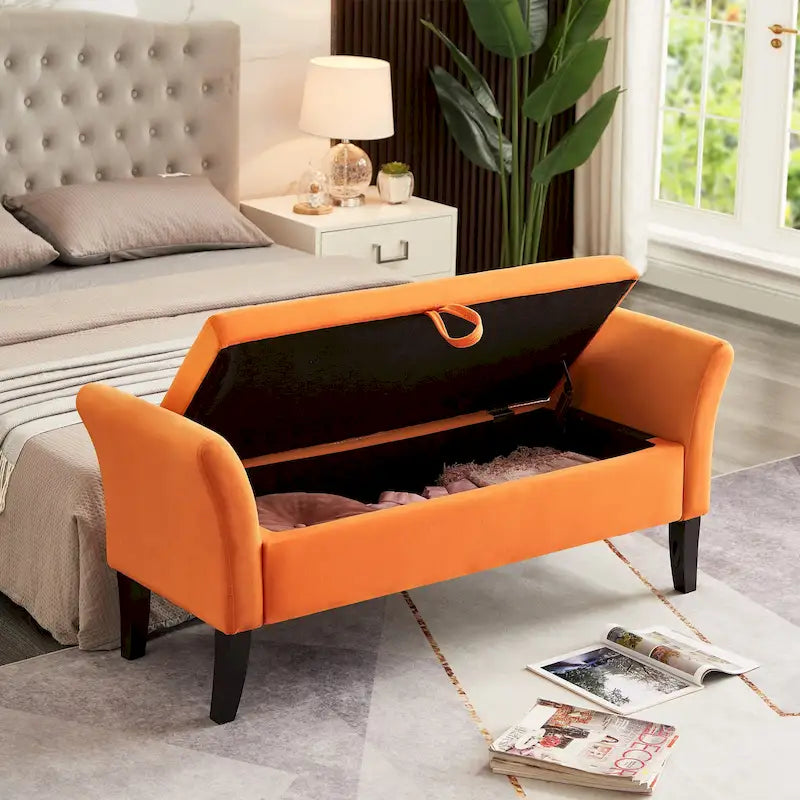 51.5  Velvet Bench with Storage