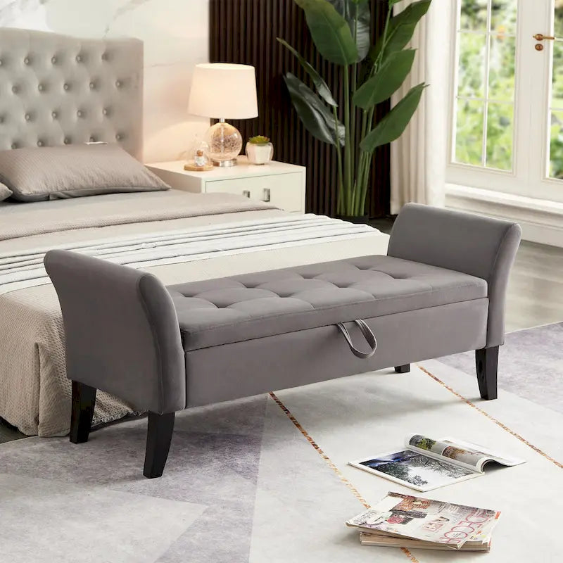 51.5  Velvet Bench with Storage