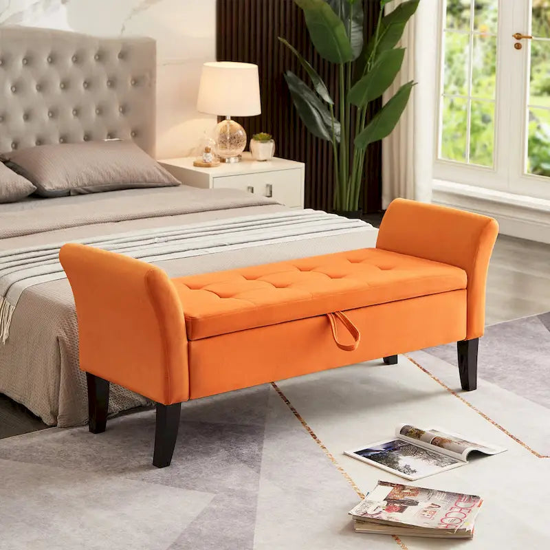 51.5  Velvet Bench with Storage