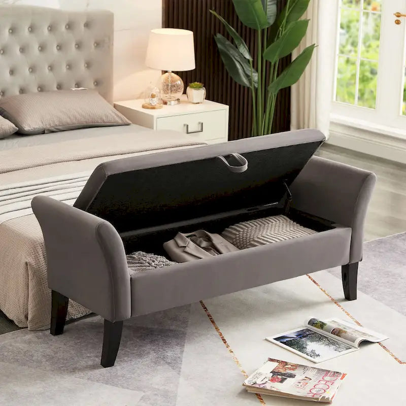 51.5  Velvet Bench with Storage