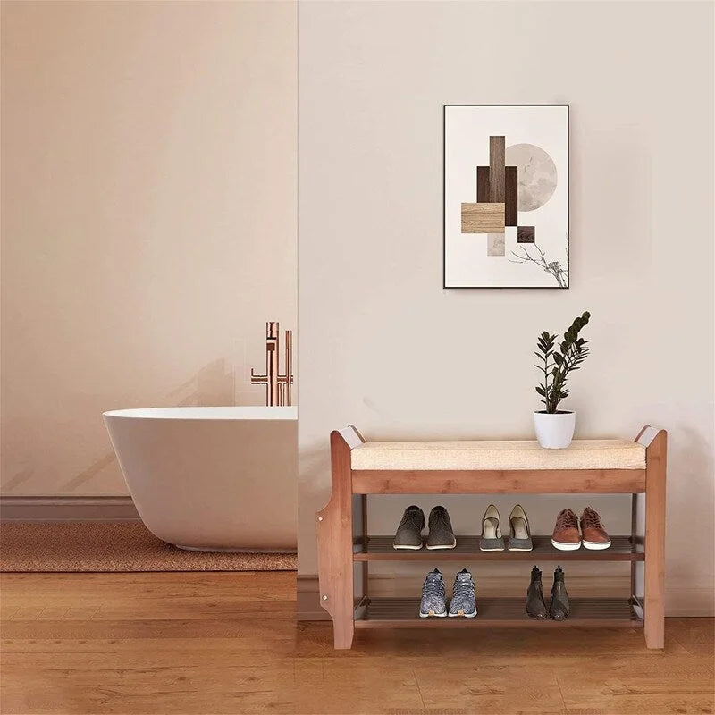 2 Tier Shoe Bench - 31.5 D x 11.6 W x 19.5 H
