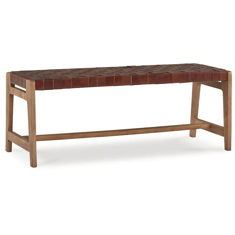 Signature Design by Ashley Lemmund Natural/Brown Accent Bench - 48  W x 15.75  D x 18.13  H