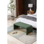 New Boucle Fabric Ottoman Footstool Bedroom Bench Shoe Bench With Gold Metal Legs