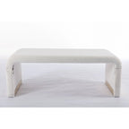 New Boucle Fabric Ottoman Footstool Bedroom Bench Shoe Bench With Gold Metal Legs