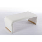 New Boucle Fabric Ottoman Footstool Bedroom Bench Shoe Bench With Gold Metal Legs