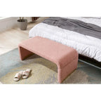 New Boucle Fabric Ottoman Footstool Bedroom Bench Shoe Bench With Gold Metal Legs