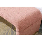 New Boucle Fabric Ottoman Footstool Bedroom Bench Shoe Bench With Gold Metal Legs