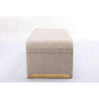 New Boucle Fabric Ottoman Footstool Bedroom Bench Shoe Bench With Gold Metal Legs