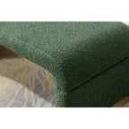 New Boucle Fabric Ottoman Footstool Bedroom Bench Shoe Bench With Gold Metal Legs