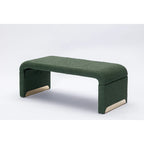 New Boucle Fabric Ottoman Footstool Bedroom Bench Shoe Bench With Gold Metal Legs