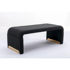 New Boucle Fabric Ottoman Footstool Bedroom Bench Shoe Bench With Gold Metal Legs