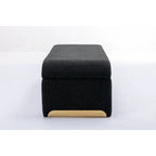 New Boucle Fabric Ottoman Footstool Bedroom Bench Shoe Bench With Gold Metal Legs