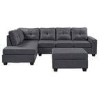 Reversible L-Shaped Sectional Sofa with Storage Ottoman