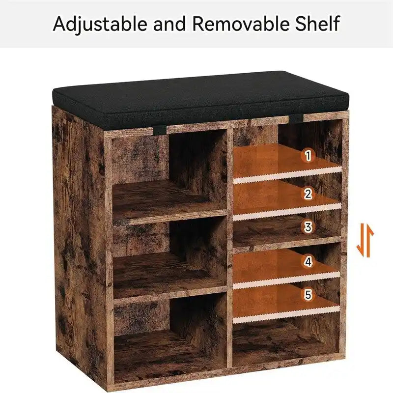 Shoe Bench Entryway with Storage - 11.9 D x 20 W x 20.8 H