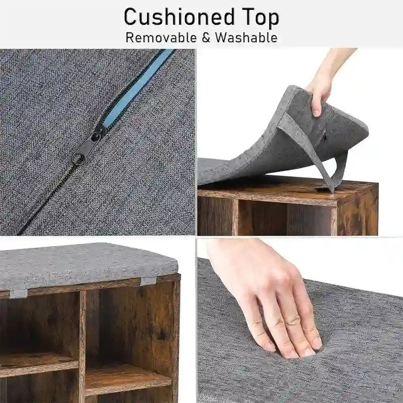Shoe Bench Entryway with Storage - 11.9 D x 20 W x 20.8 H