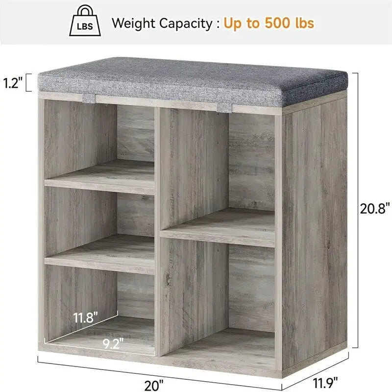 Shoe Bench Entryway with Storage - 11.9 D x 20 W x 20.8 H
