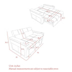 54  Pull-Out Sleeper Sofa Bed, 2 Seat Recliner Sofa Bed with Storage, Lumbar Pillow, USB Power Outlet
