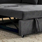 54  Pull-Out Sleeper Sofa Bed, 2 Seat Recliner Sofa Bed with Storage, Lumbar Pillow, USB Power Outlet
