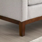 Upholstered Bench Wood Legs and Bolster Pillows