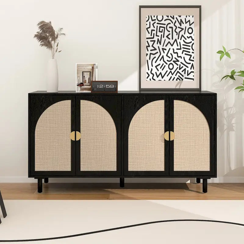 4 Door Cabinet, Suitable for Bedroom, Living Room, Study