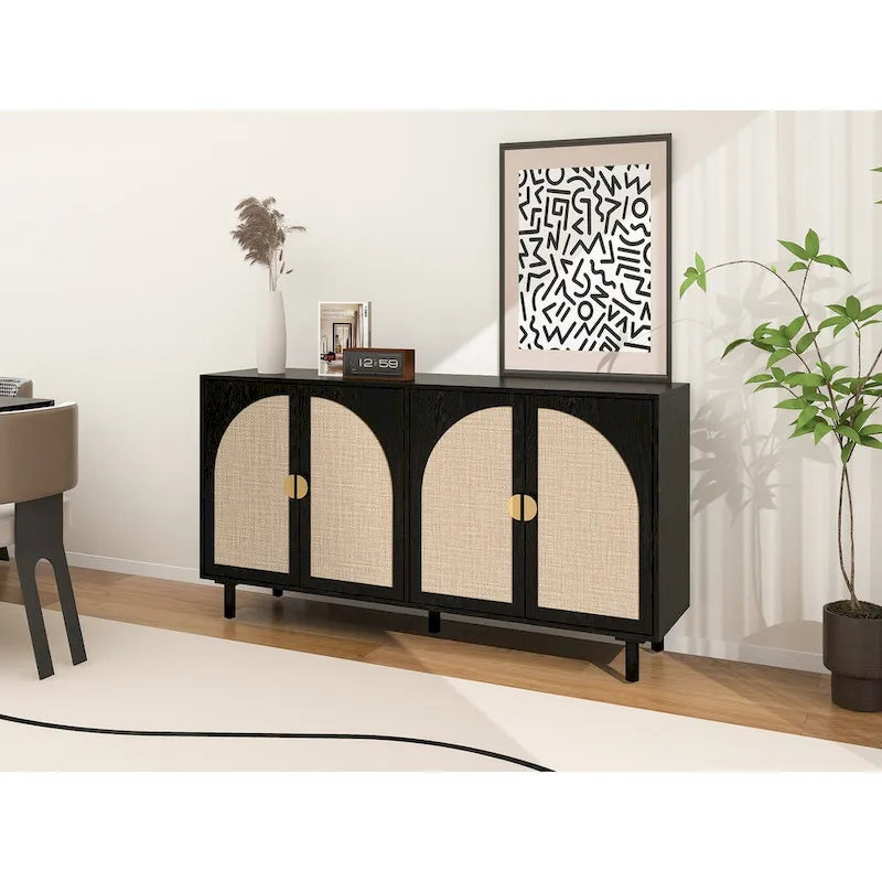 4 Door Cabinet, Suitable for Bedroom, Living Room, Study