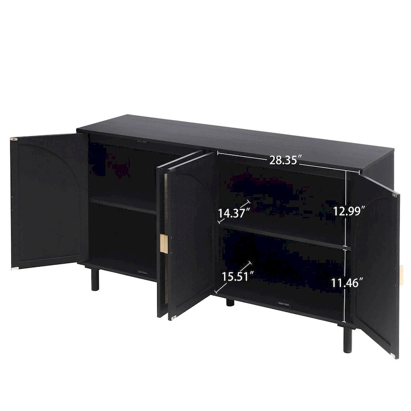 4 Door Cabinet, Suitable for Bedroom, Living Room, Study