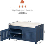 Shoe Storage Bench - 15.94 D x 28.35 W x 17.87 H