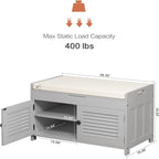 Shoe Storage Bench - 15.94 D x 28.35 W x 17.87 H