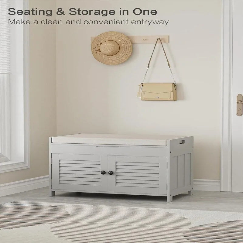 Shoe Storage Bench - 15.94 D x 28.35 W x 17.87 H
