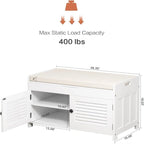 Shoe Storage Bench - 15.94 D x 28.35 W x 17.87 H