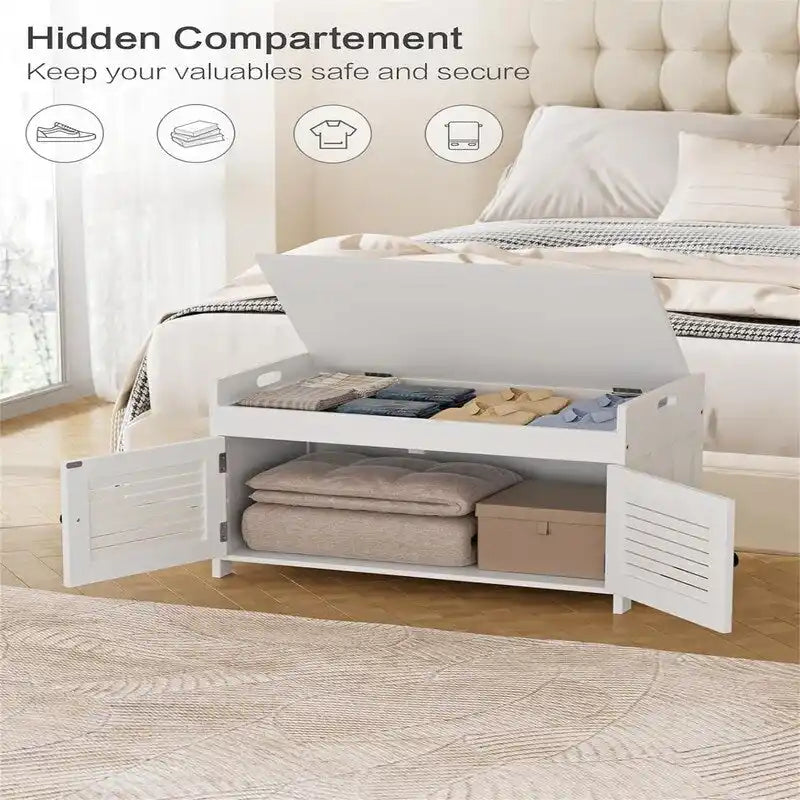 Shoe Storage Bench - 15.94 D x 28.35 W x 17.87 H
