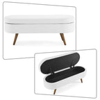 Modern Minimalist Linen Fabric Upholstered Storage Bench with Flip Top