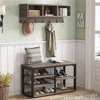 Shoe Bench 3 Storage Cubbies - 11.81 x 35.43 x 72