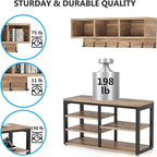 Shoe Bench 3 Storage Cubbies - 11.81 x 35.43 x 72