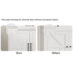 Large Farmhouse Buffet Cabinet Storage Sideboard with 2 Drawers and 4 Doors for Dining Living Room Kitchen Cupboard-White