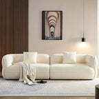 Sectional Sofa 4-seater Sofa Couch Durable Fabric with Solid Wood Frame