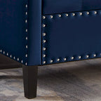 Upholstered Tufted Button Storage Bench with nails trim,Entryway Living Room Soft Padded Seat with Armrest,Bed Bench