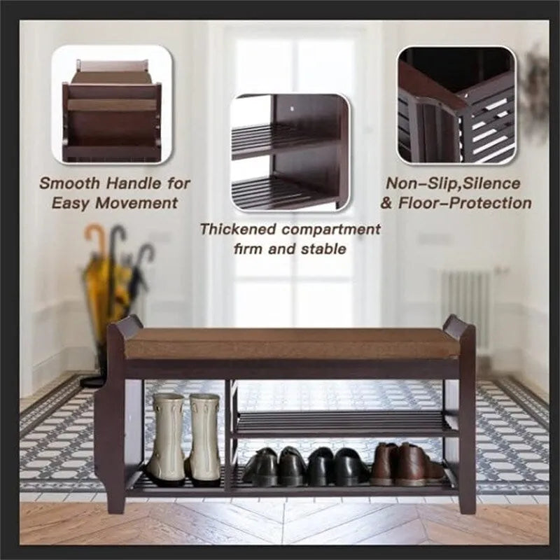 Shoe Rack Bench 2-Tier - 11.7 D x 39 W x 19.5 H