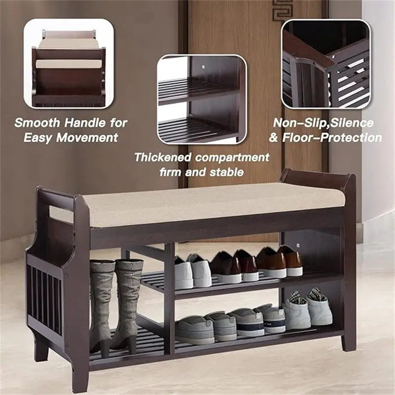 Shoe Rack Bench 2-Tier - 11.7 D x 39 W x 19.5 H