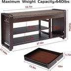 Shoe Rack Bench 2-Tier - 11.7 D x 39 W x 19.5 H
