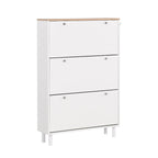 Shoe Cabinet with 3 Flip Drawers,Wood Grain Pattern with 3 Hooks,Free Standing Shoe Rack with Adjustable Panel