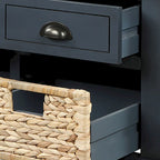 Classic Farmhouse Style Storage Bench with a Removable Linen Blend Seat Cushion