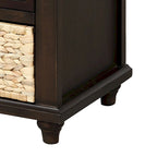 Classic Farmhouse Style Storage Bench with a Removable Linen Blend Seat Cushion
