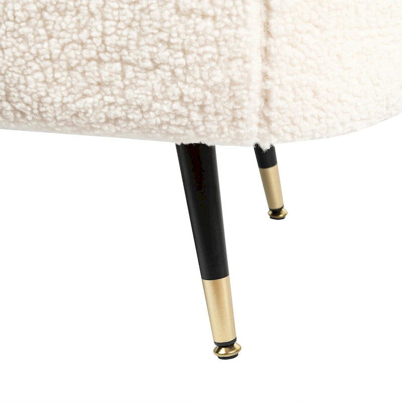 Maren Fully Padded Boucle Storage Bench Wood Stiletto Legs